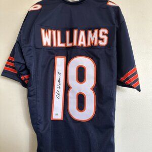 CALEB WILLIAMS SIGNED CHICAGO BEARS QB AUTOGRAPHED CUSTOM JERSEY w/COA XL - 1080